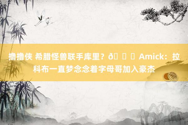 撸撸侠 希腊怪兽联手库里？👀Amick：拉科布一直梦念念着字母哥加入豪杰