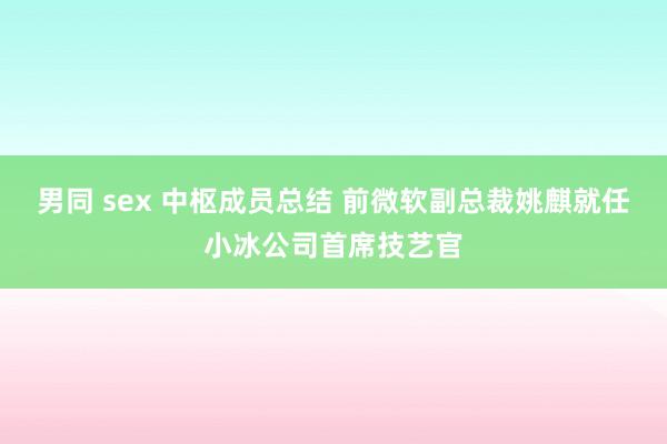 男同 sex 中枢成员总结 前微软副总裁姚麒就任小冰公司首席技艺官