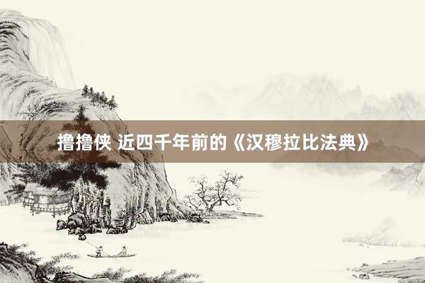 撸撸侠 近四千年前的《汉穆拉比法典》