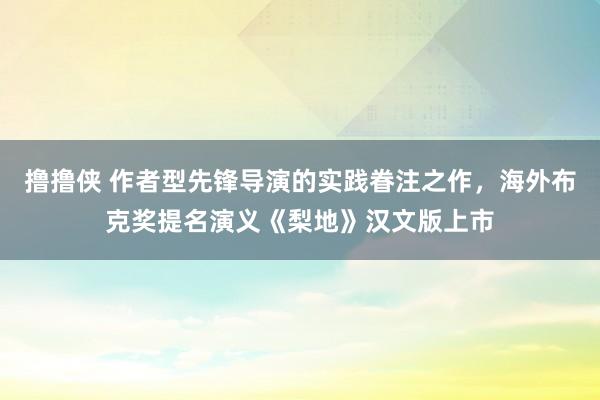 撸撸侠 作者型先锋导演的实践眷注之作，海外布克奖提名演义《梨地》汉文版上市